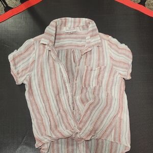 Westport Striped Button Down Tie Shirt Size M.#1